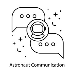 Lunar Communication Astronaut Vector Icon with Editable Stroke