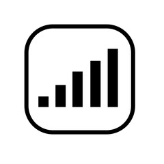 Minimalist Line Art Signal Strength Indicator Icon Within Rounded Square