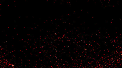Blurred fire embers sparks on black background . Texture isolated overlays. Concept of particles, sparkles, light and flame.