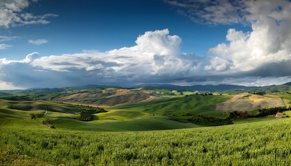 Fototapeta premium Panorama Of Tuscany With Clouds