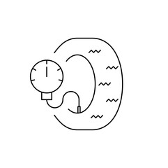 tire air pressure measurement editable stroke icon with manometer 