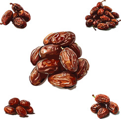 Vectors illustration of dates in color style No background 