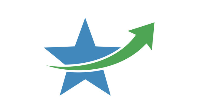 Blue Star Ascent: A symbol of upward growth and achievement oriented towards success
