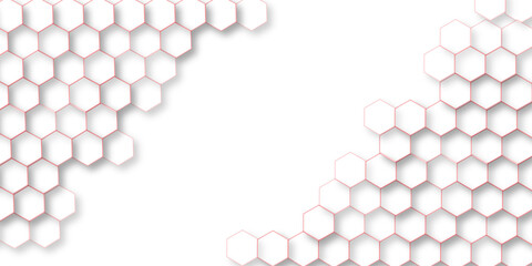 abstract geometric red texture background red hexagon 3D background texture. 3d rendering illustration. Clear pattern abstract background hexagon .Futuristic abstract banner.