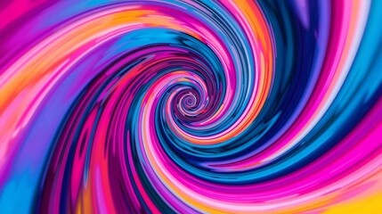 A vibrant, psychedelic spiral vortex of swirling colors, creating a mesmerizing and hypnotic visual effect.