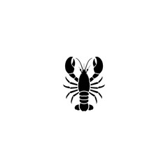 Lobster silhouette vector flat illustration design. 