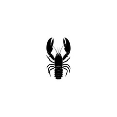 Lobster silhouette vector flat illustration design. 