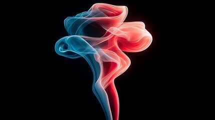 Obraz premium Colorful smoke swirl in shades of blue and red, creating an abstract and mesmerizing pattern against a dark background