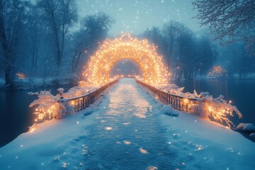 Bridge engulfed in flames.