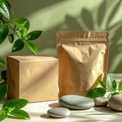 Pouch packaging with natural setup