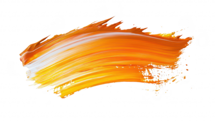 A orange paint stroke gracefully curved across a white canvas. symbolizing creativity and artistic expression. ideal for backgrounds in design projects