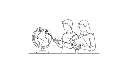 Globe study education learning geography students book map world school earth knowledge continents atlas on transparent background