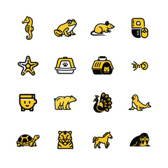 Animal icons set vector isolated on white background
