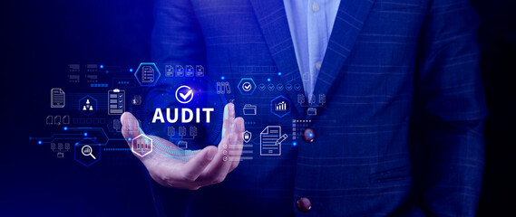 Business Audit concept. check and evaluate financial statement, Financial auditing concept, Audit...