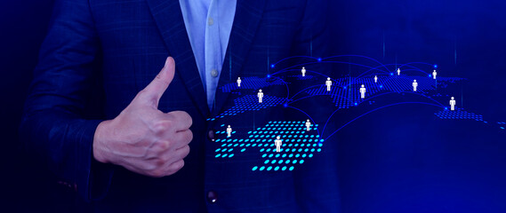 HR concept. Recruitment management, Relationship Management, global structure Human Resources HR...