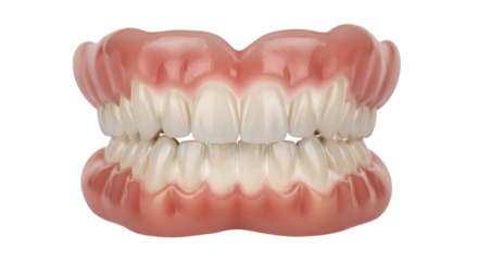 Close up of human teeth and gums dental anatomy showing natural teeth arrangement