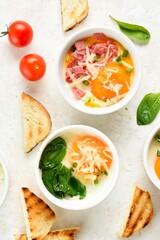 Eggs en cocotte (baked eggs)