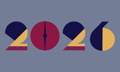 Abstract Geometric Year 2026 Design Bold Shapes and Contrasting Colors Creating a Modern and Eye Catching Visual