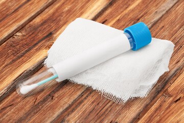 Tube containing a sample tested on COVID