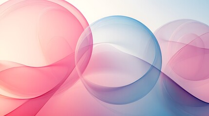 Gelembung pastel lembut mengapung dalam cahaya lembut