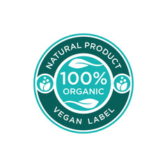 Label Design For Organic Food 100% Natural Quality Template Design 