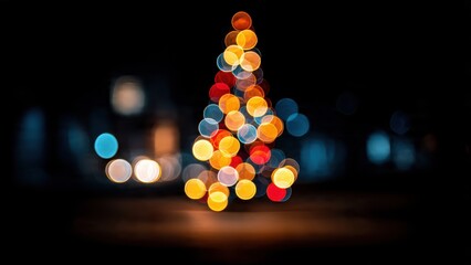 Bokeh Christmas Tree Lights, a concept on celebration, joy, and holiday magic.