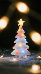 Glowing Miniature Christmas Tree, a concept on holiday magic, hope, and celebration.