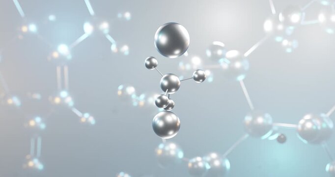 Calcium silicate rotating 3d molecule, molecular structure of e552 seamless video
