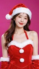 Young woman in Santa Claus costume, a concept on joy, festive cheer, and holiday celebration.