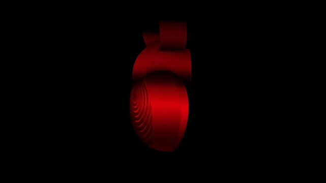 Abstract render of a red shape on black background for graphic design