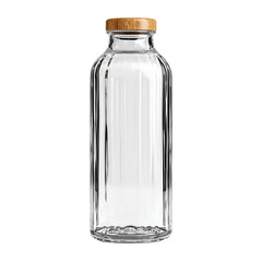 Glass bottle with bamboo lid elegant design clear glass