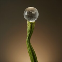 Pumpkin Stem Holding a Crystal Ball
