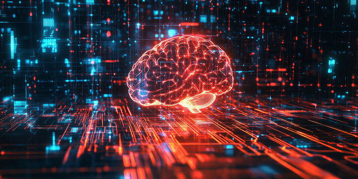 Abstract representation of the autistic mind, vibrant neural connections, glowing brain pathways