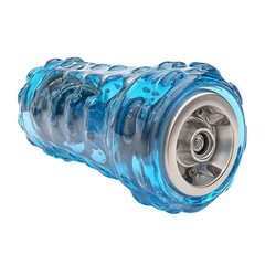 Blue Liquid Filled Sex Toy with Metal Base