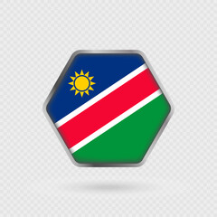 Obraz premium Namibia flag in a hexagon frame.