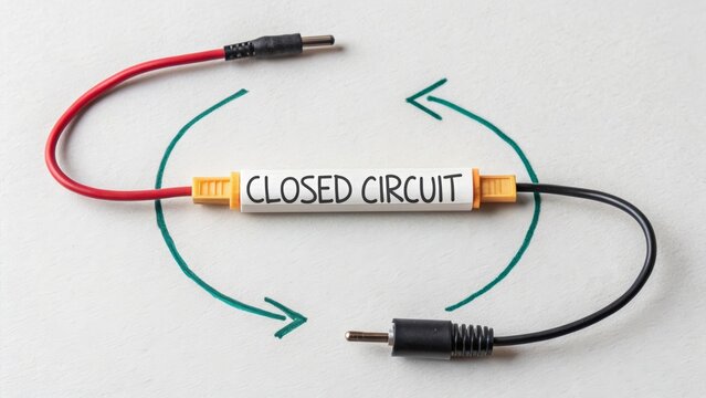 Flatlay illustration of an electrical closed circuit loop