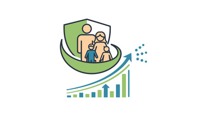 Visual representation of family financial growth and security, signifying stability, progress, and