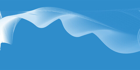 Abstract blue gradient background with shining lines waves. Minimalist background for banner, poster, cover, brochure, flyer, website