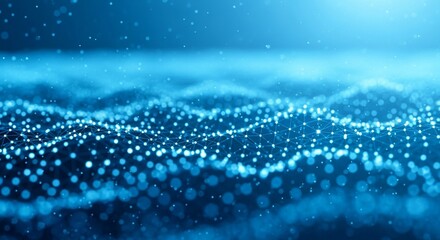 Abstract blue digital data wave and futuristic technology background concept