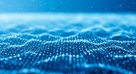 Abstract blue digital data wave and light background for futuristic concept