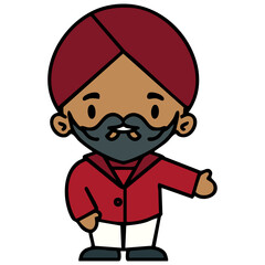 indian man with turban indicating direction