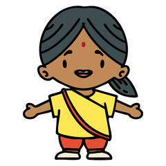 happy indian woman with open arms