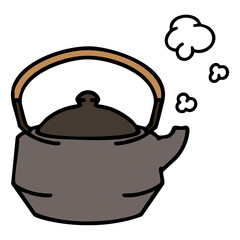 a steaming hot teapot of japanese tea