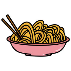 udon noodles served in bowl