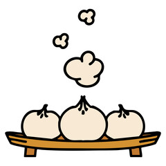 traditional japanese gyoza dumplings steaming on a plate