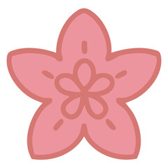 culturally traditional japanese single flower icon