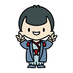 japanese man in traditional wedding outfit