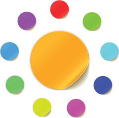 Colorful Radial Diagram with Central Orange Circle Abstract Infographic Element for Data Visualization and Creative Design