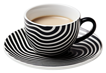 PNG Coffee cup pattern saucer.