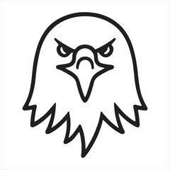 Fierce eagle head outline drawing symbolizing power strength and freedom